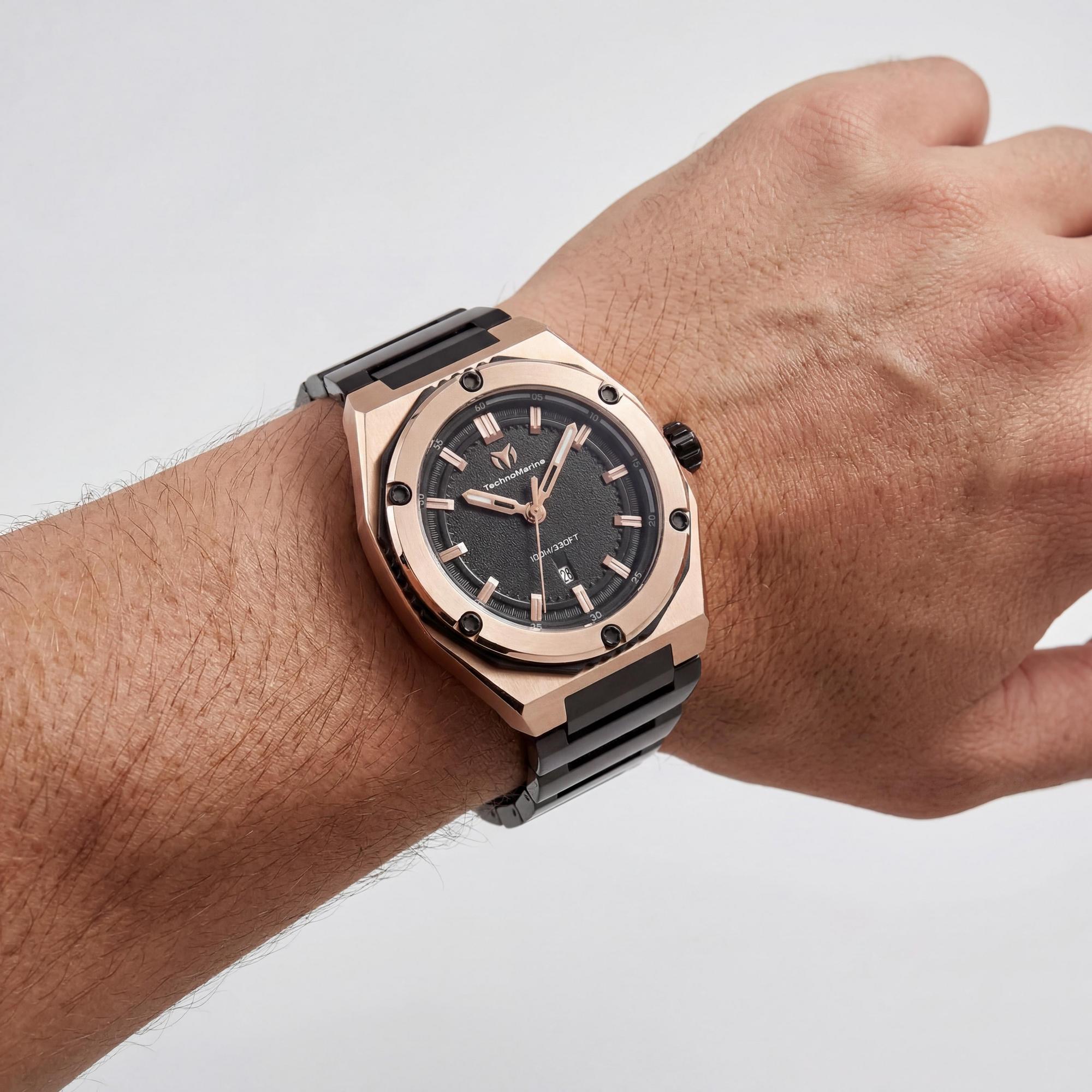 Reloj unisex TechnoMarine CORAL Legacy TM-416063, esfera negra de 45 mm, Photo 3