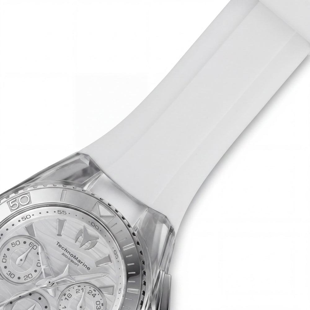 TechnoMarine Cruise TM-120033 Women's Watch — side view, Silver case 40mm