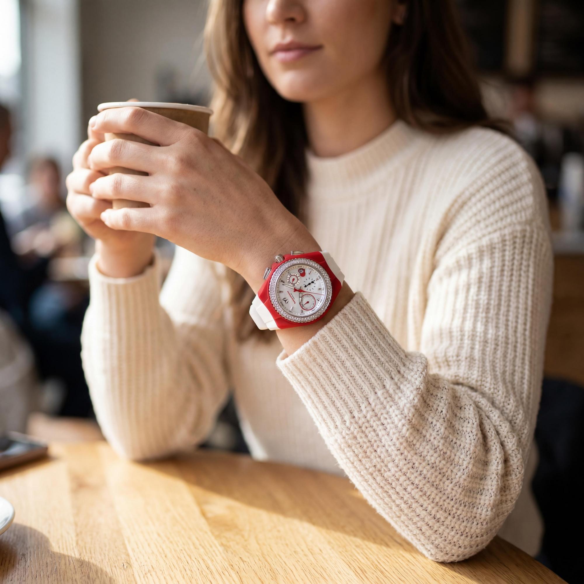 TechnoMarine 117001 Women's Chronograph Watch, Red Dial 40mm, Photo 4