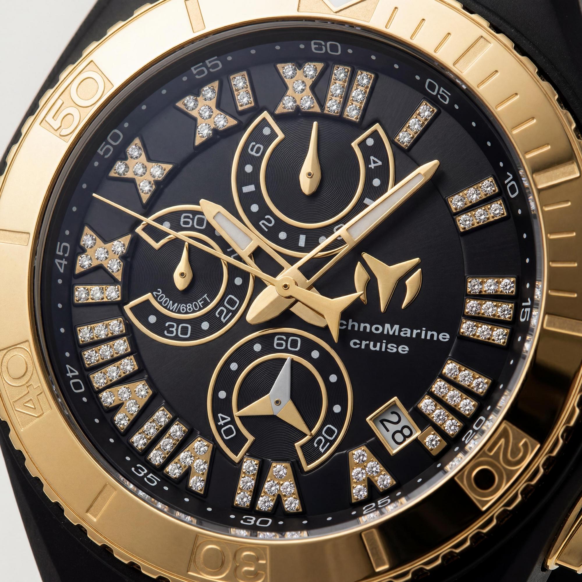 TechnoMarine Japanese Men's Watch, Black Dial Stainless Steel 46mm, Photo 2