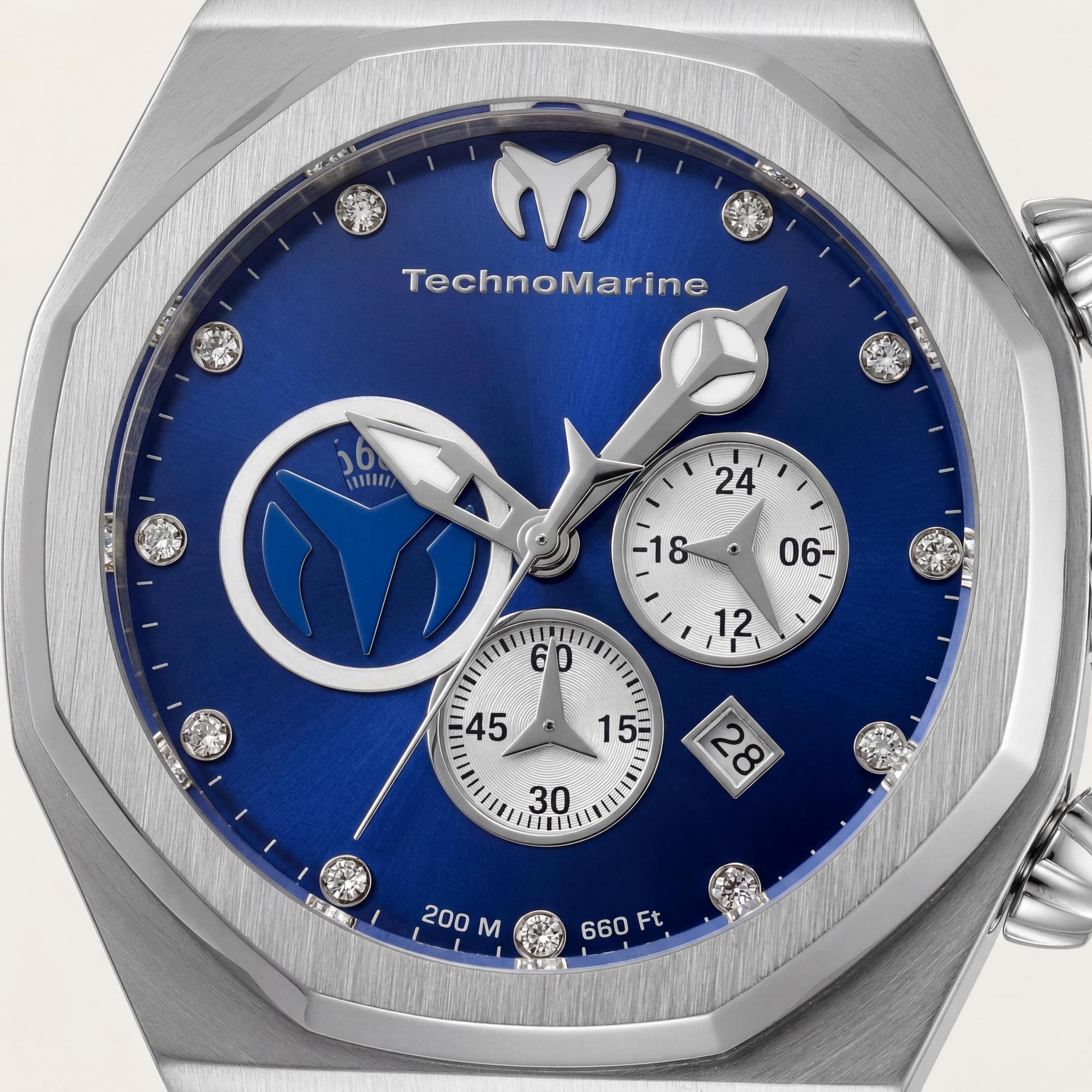 TechnoMarine Japanese Men's Watch, Blue Dial Stainless Steel 45mm, Photo 2