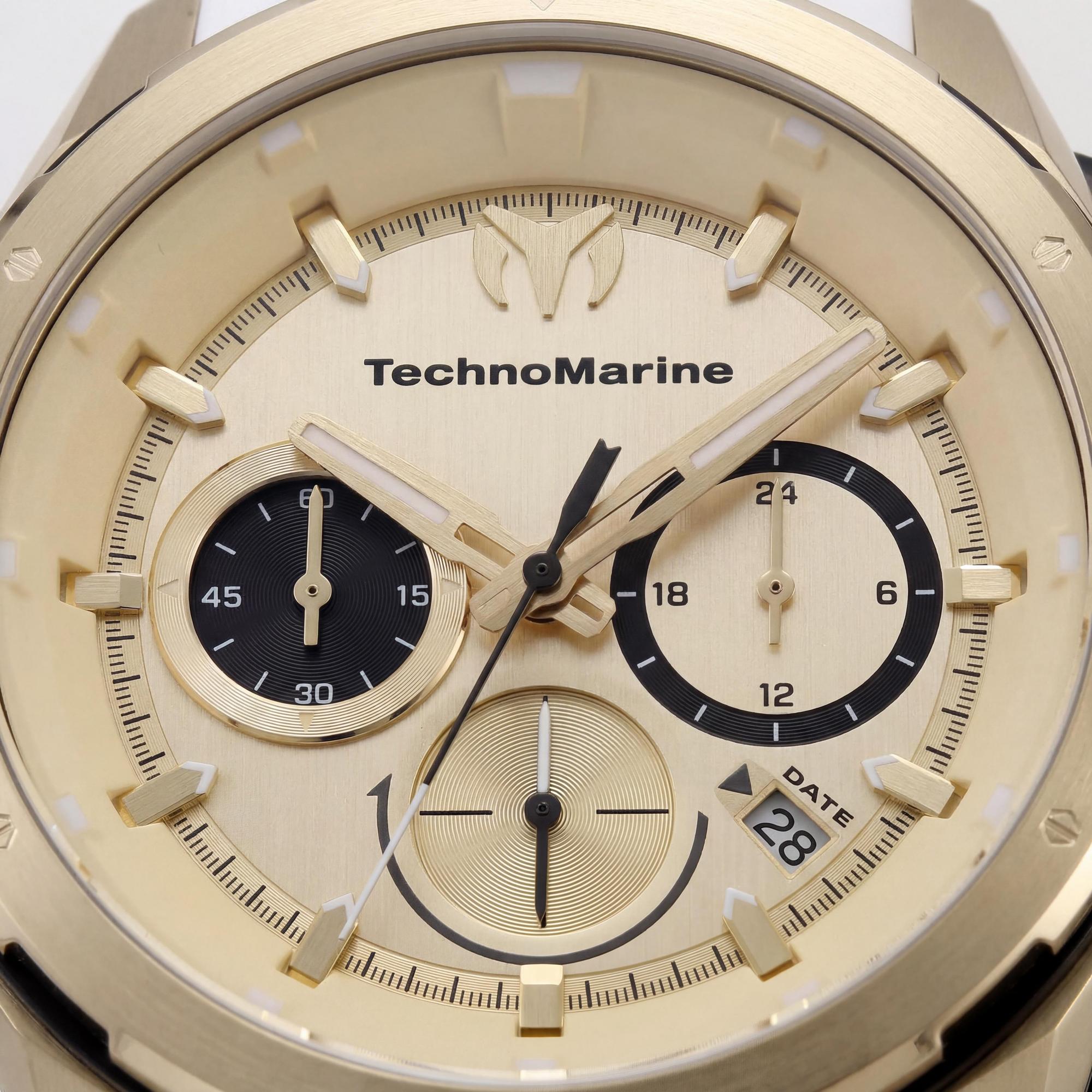 TechnoMarine TM-318101 Unisex Chronograph Watch, Gold Dial 43mm, Photo 2