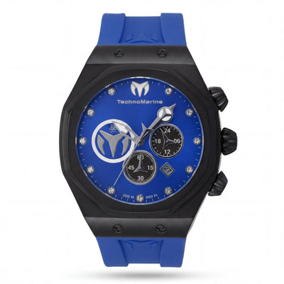 TechnoMarine TM-523001 Blue Dial Stainless Steel Unisex Watch, 45mm