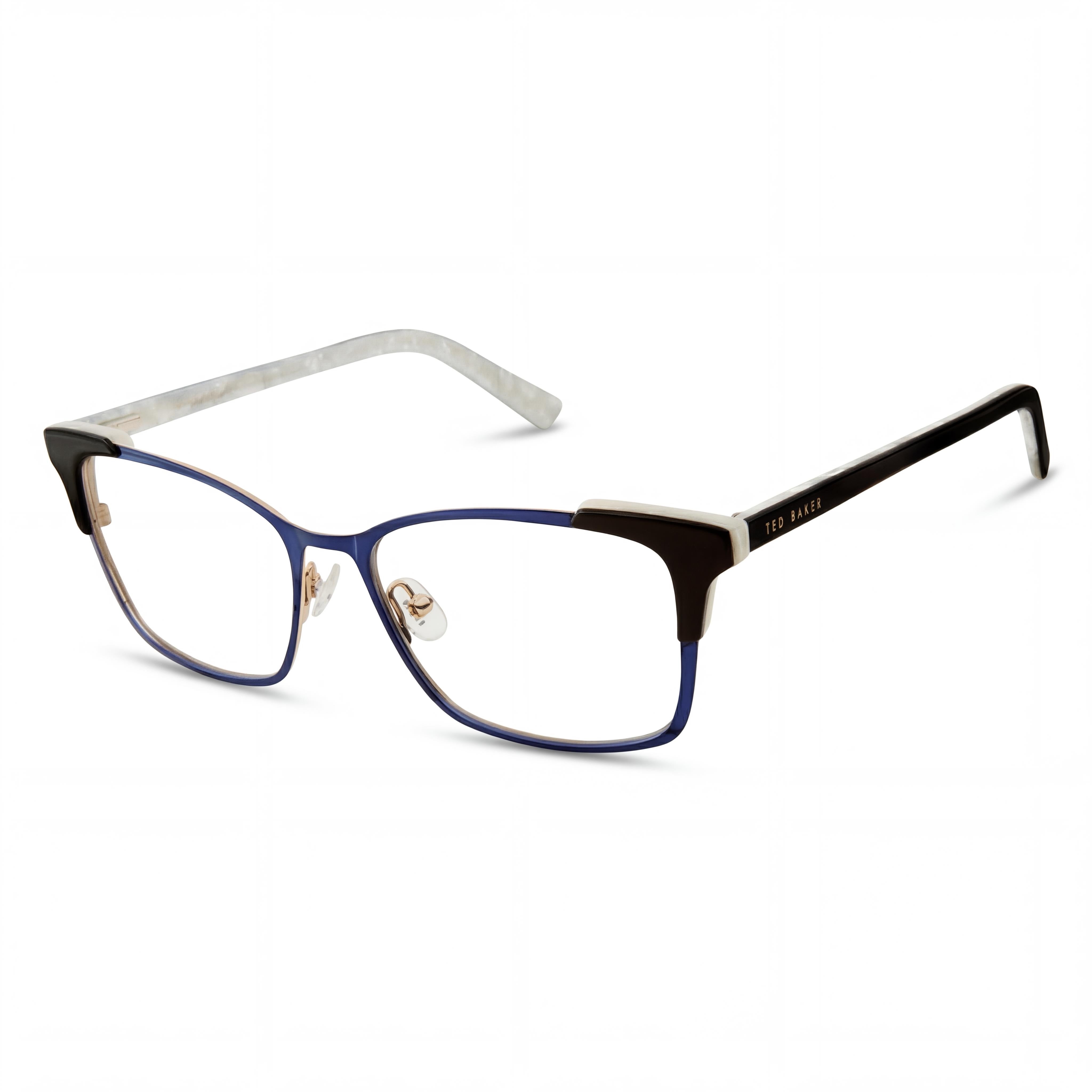 Ted Baker B245 Navy Blue Rectangle Eyeglasses for Women, Metal, Photo 1
