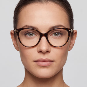 Tiffany & Co. 2217 Cat Eye Eyeglasses Women — side view, Havana Plastic temples