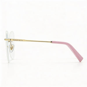 Tiffany TF 1150 Square Eyeglasses Women — side view, Gold Metal temples