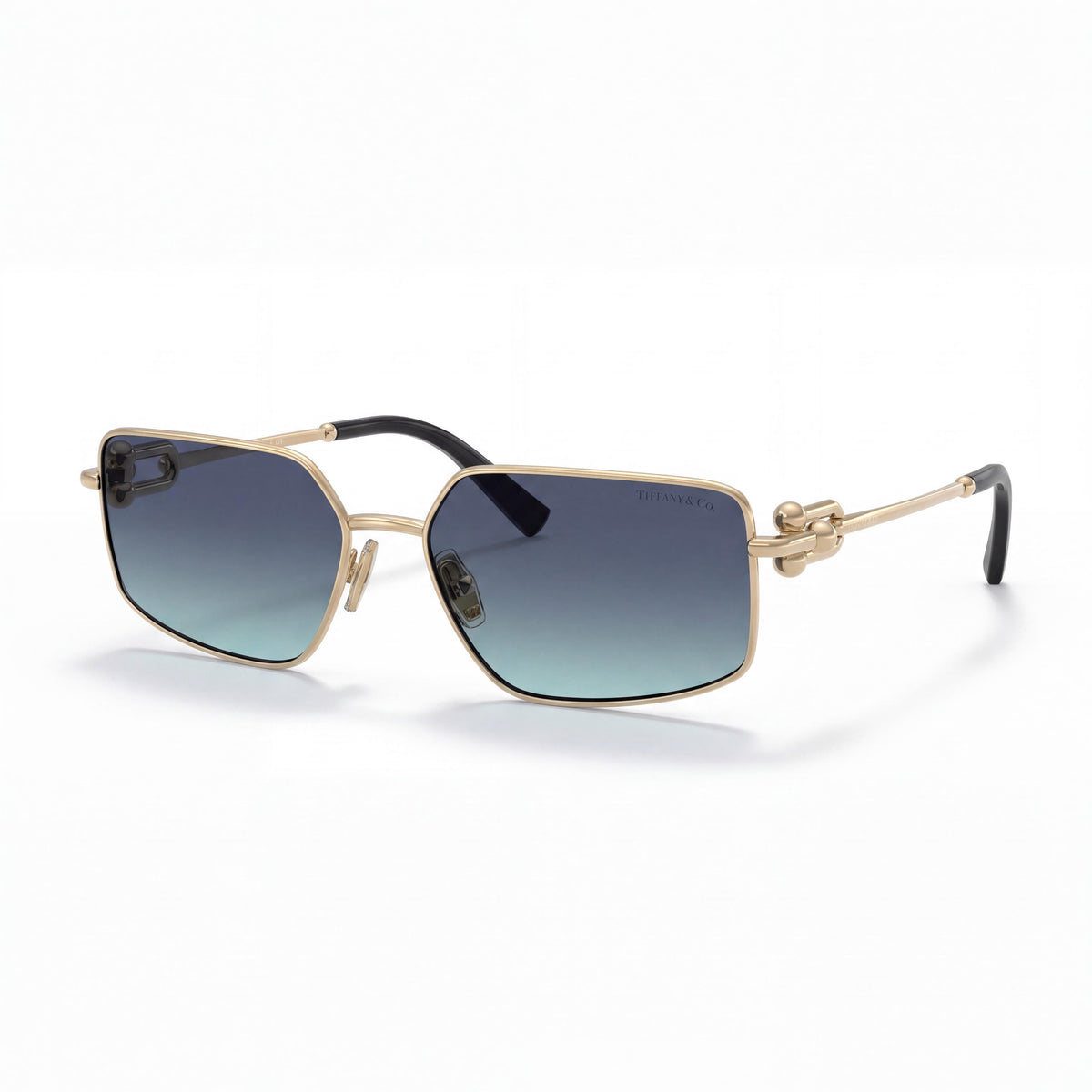 Tiffany & Co. TF3111 Gold Rectangle Sunglasses Unisex, Photo 1