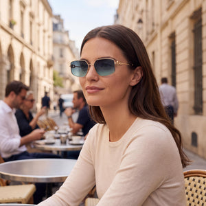 Tiffany TF3111 Rectangle Sunglasses Unisex — side view, Polarized lens
