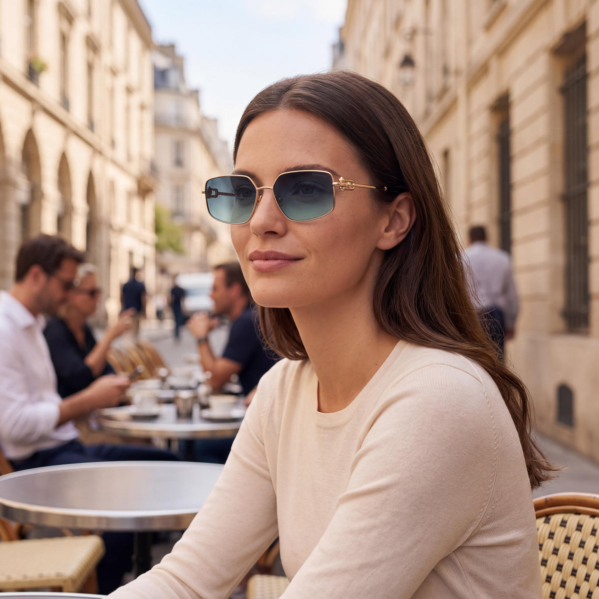 Tiffany & Co. TF3111 Gold Rectangle Sunglasses Unisex, Photo 3