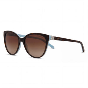Tiffany TF4089B Havana Cat Eye Sunglasses for Women, Brown Gradient lens