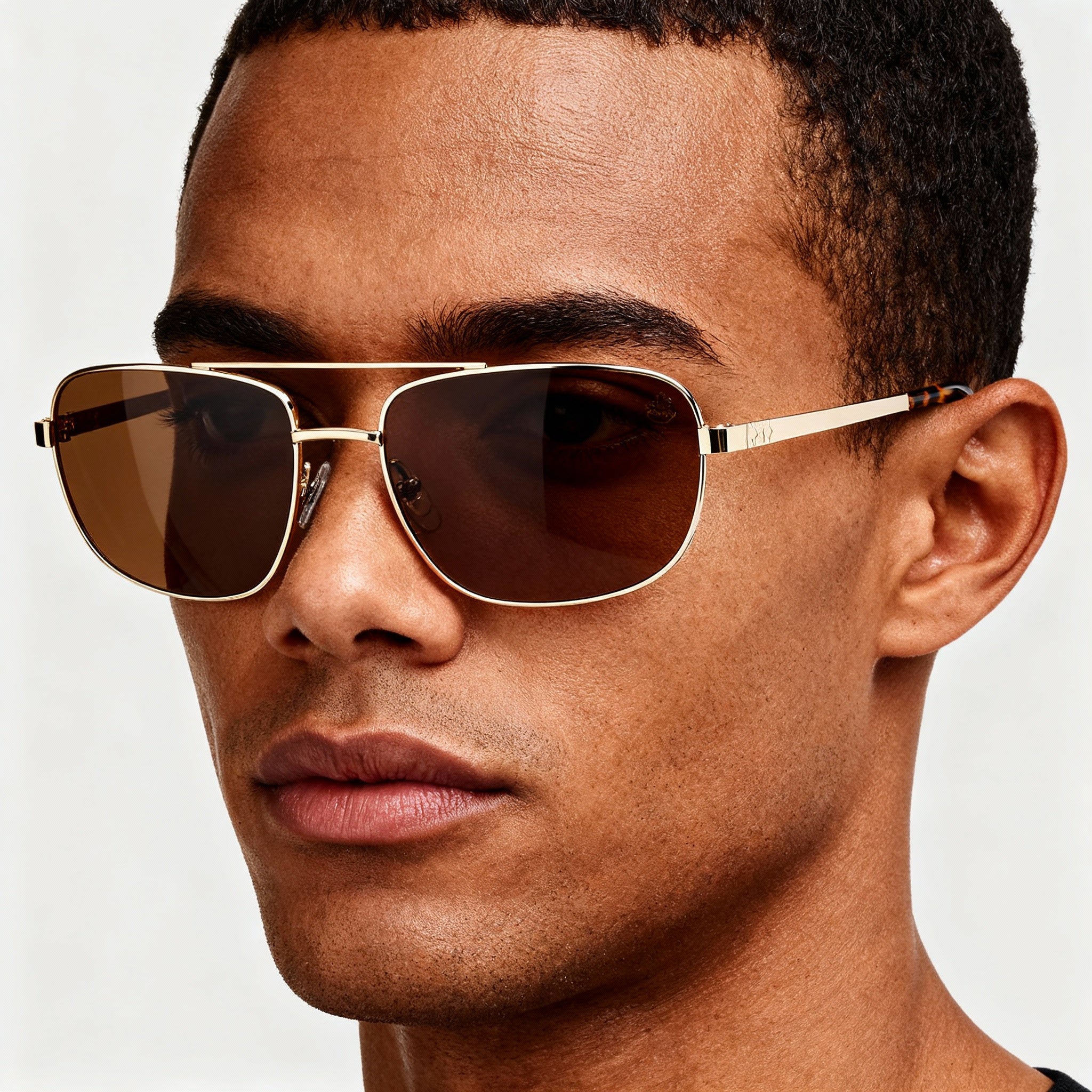 Timberland TB00045 Pale Gold Rectangle Sunglasses for Men, 66mm, Photo 3