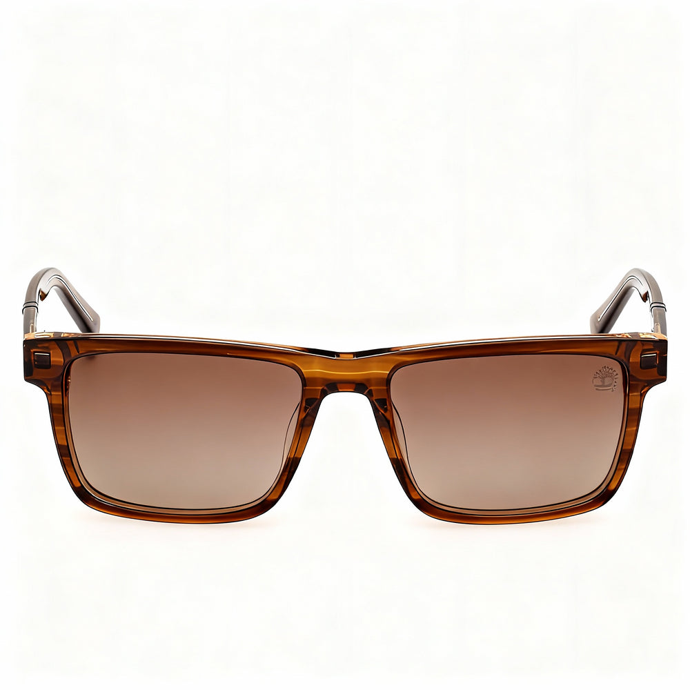 Timberland Tb00020 Rectangle Sunglasses Men — side view, Polarized Brown lens
