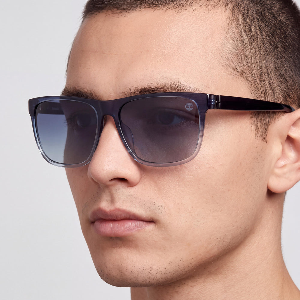 Timberland Tb00054-h Rectangle Sunglasses Unisex — side view, Non-Polarized Smoke lens