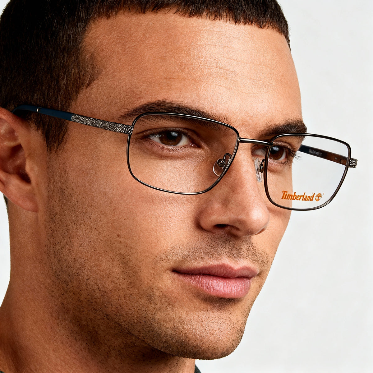 Timberland TB1726 Gunmetal Rectangle Eyeglasses for Men, Metal 54mm, Photo 4