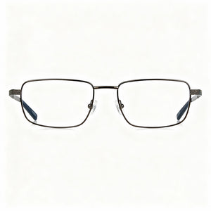 Timberland TB1726 Rectangle Eyeglasses Men — side view, Silver Metal temples