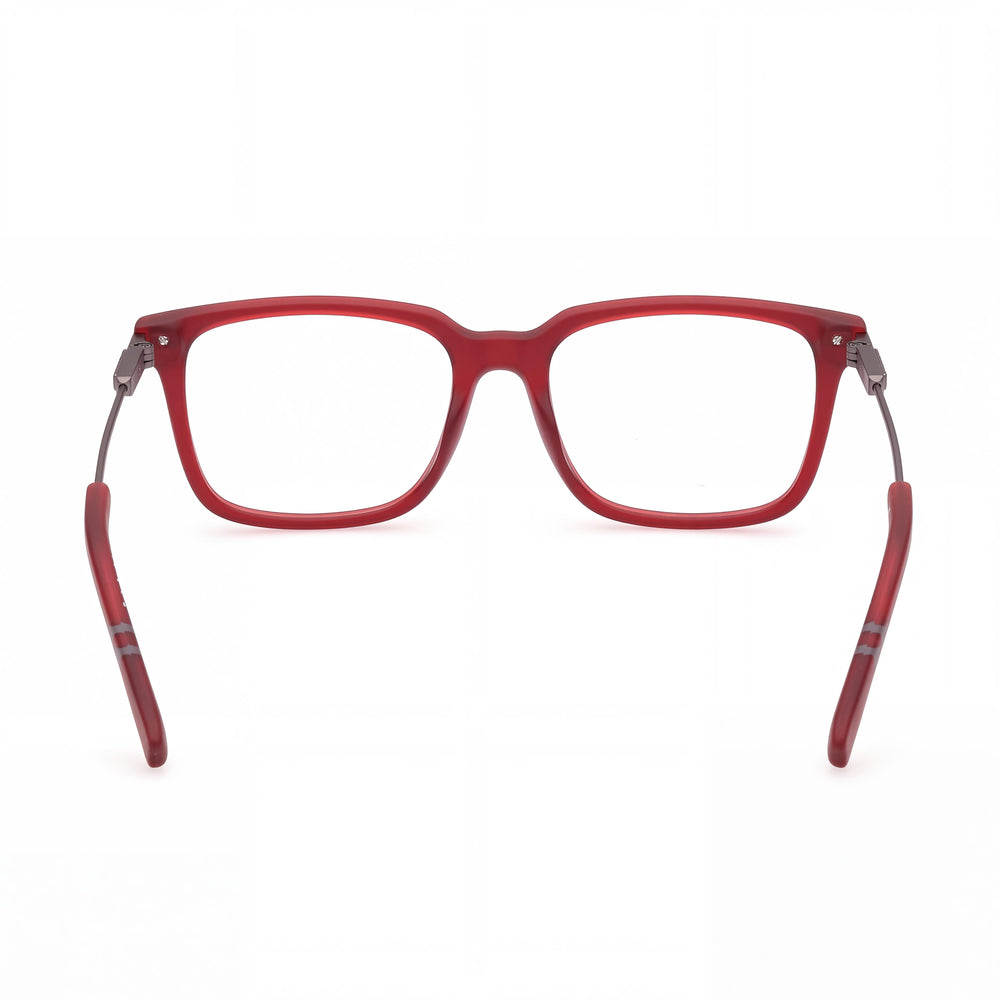 Timberland Tb50016 Rectangle Eyeglasses Men — side view, Red Injected temples