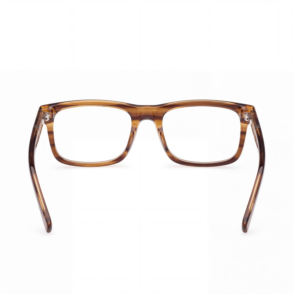 Timberland Tb50023 Rectangle Eyeglasses Men — side view, Brown temples