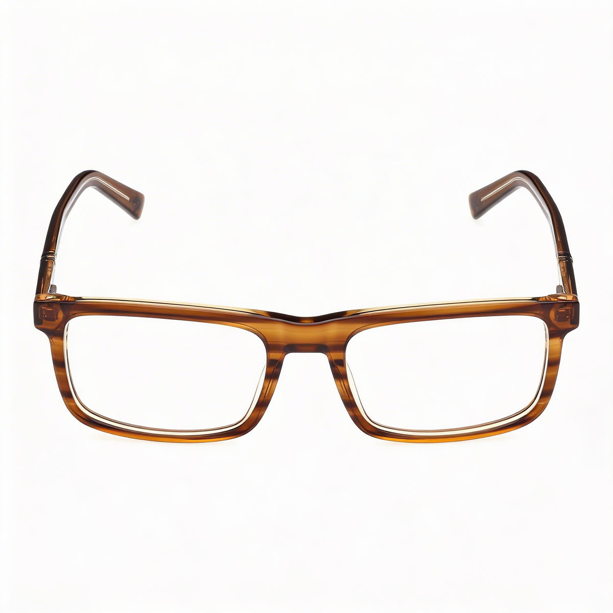 Timberland Tb50023 Dark Brown/Horn Rectangle Eyeglasses for Men, 55mm, Photo 2