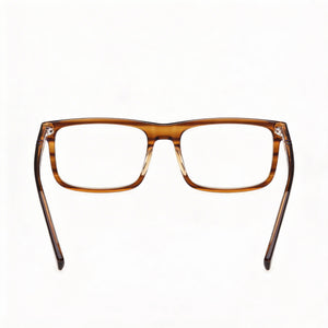 Timberland Tb50023 Rectangle Eyeglasses Men — side view, Havana temples