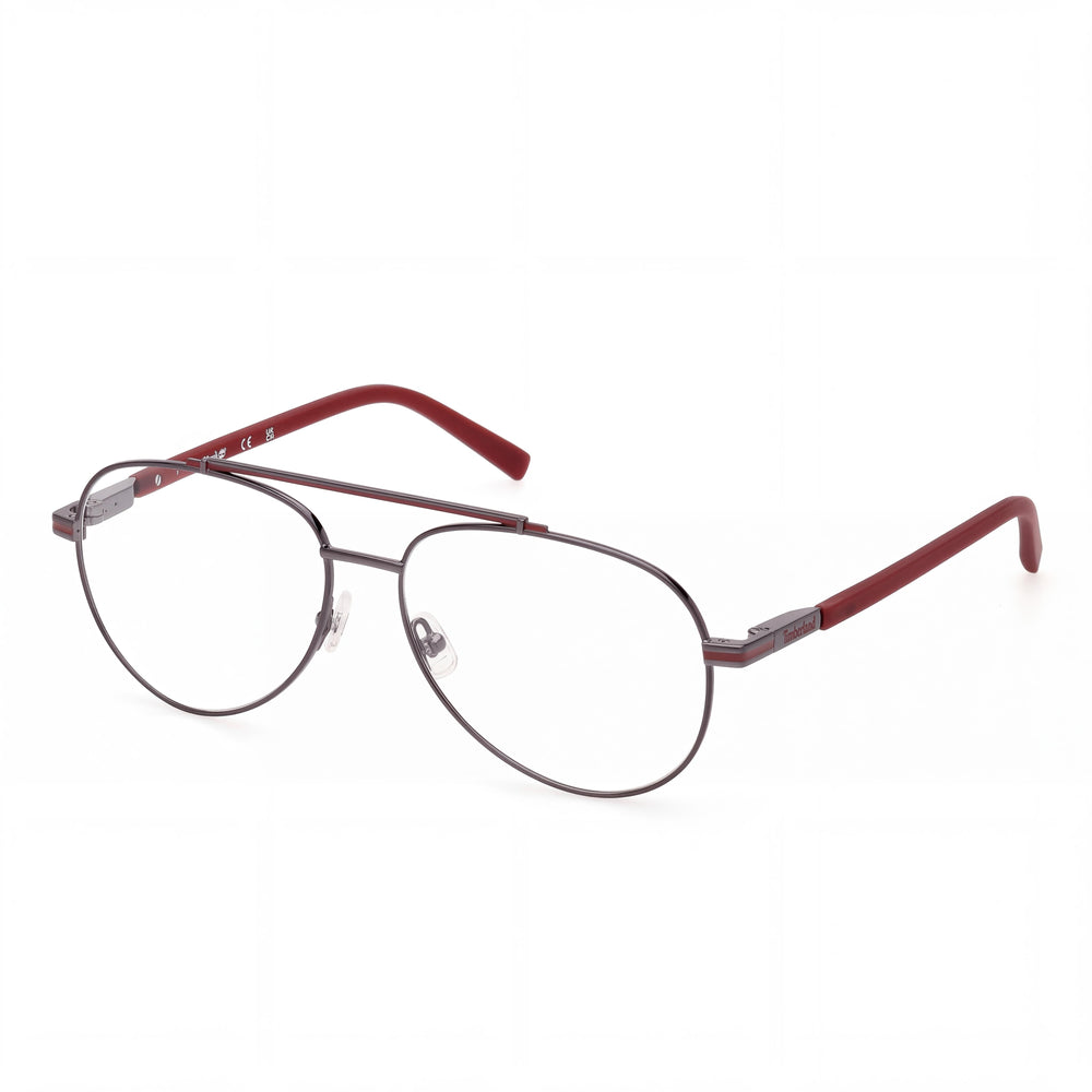 Timberland Tb50050 Red Aviator Eyeglasses for Men, Ruthenium frame