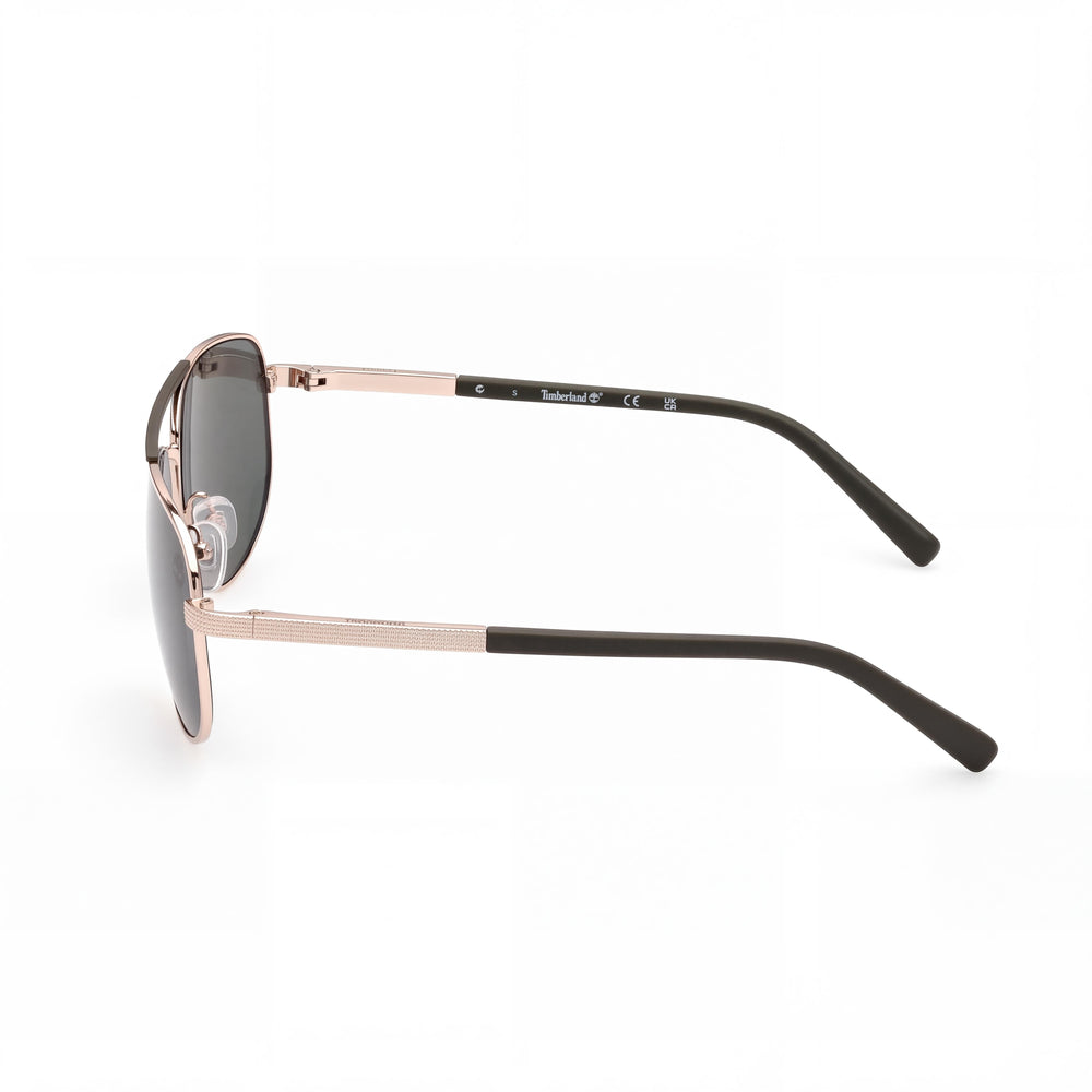 Timberland TB9285 Aviator Sunglasses Men — side view, Polarized Green lens