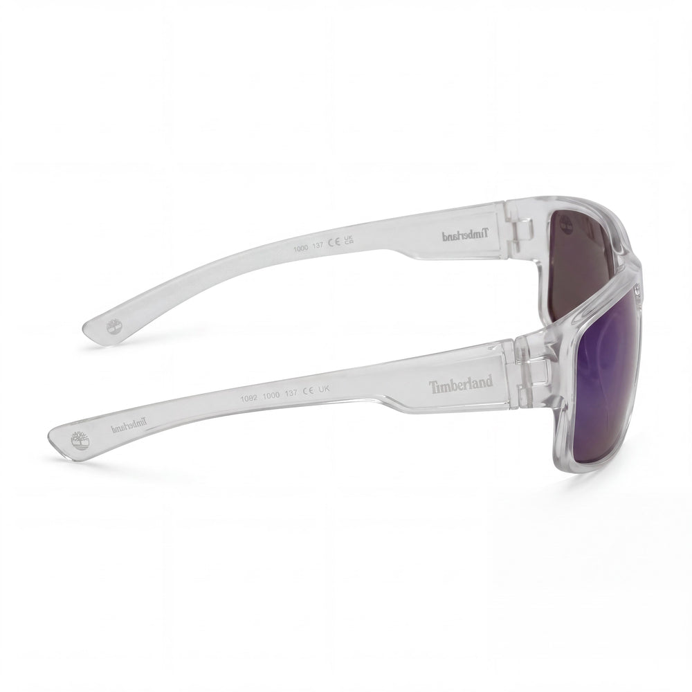 Timberland TS00002 Rectangle Sunglasses Men — side view, Polarized Smoke lens