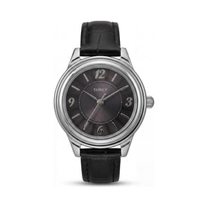 Timex Classic Black, Silver-Tone Dial Brass Women Watch, 26mm