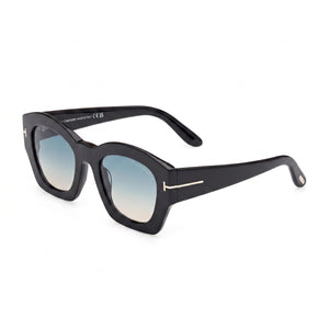 Tom Ford Black Oval Sunglasses for Women, Gradient Blue lens
