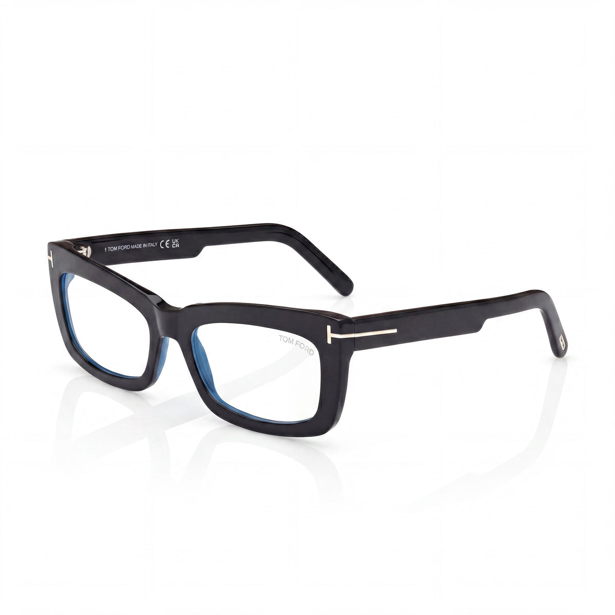 Tom Ford Shiny Black Rectangle Eyeglasses Unisex, 55mm, Photo 1