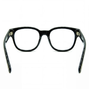 Tom Ford Square Eyeglasses Unisex — side view, Black Acetate temples