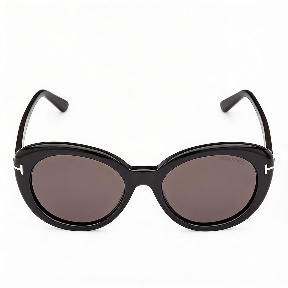 Tom Ford Classic Shiny Black Oval Sunglasses for Women, 55mm, Photo 2