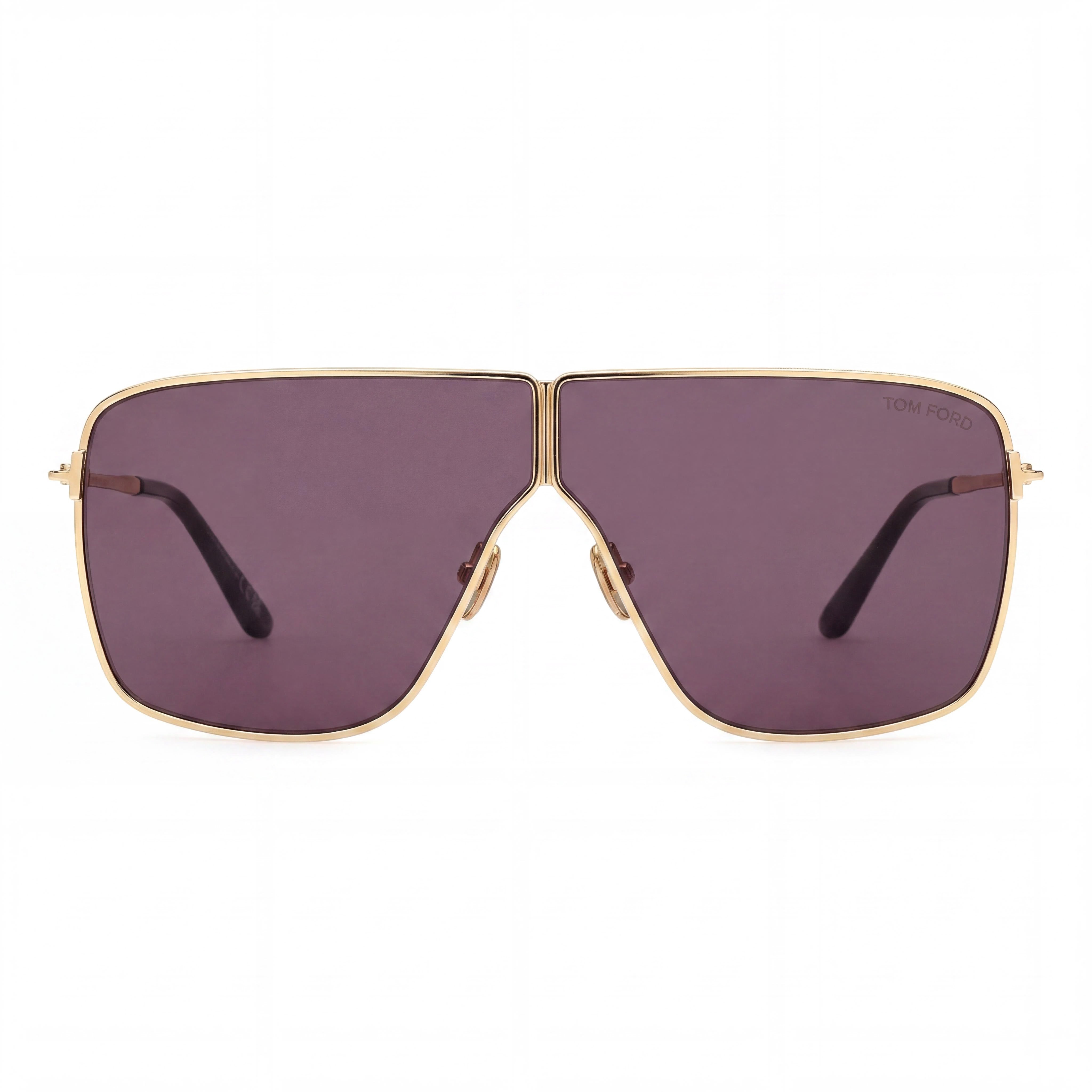 Gafas de sol aviador Tom Ford Classic Shiny Deep Gold Smoke, Unisex, Photo 2