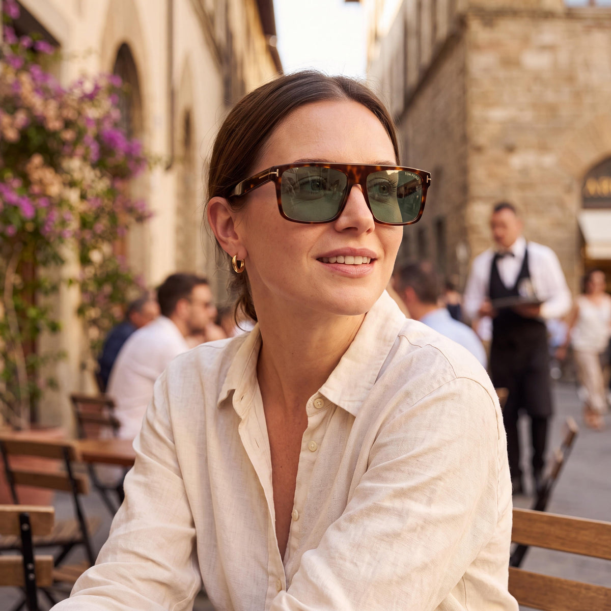 Gafas de sol rectangulares clásicas Tom Ford Dark Havana unisex, 58mm, Photo 5