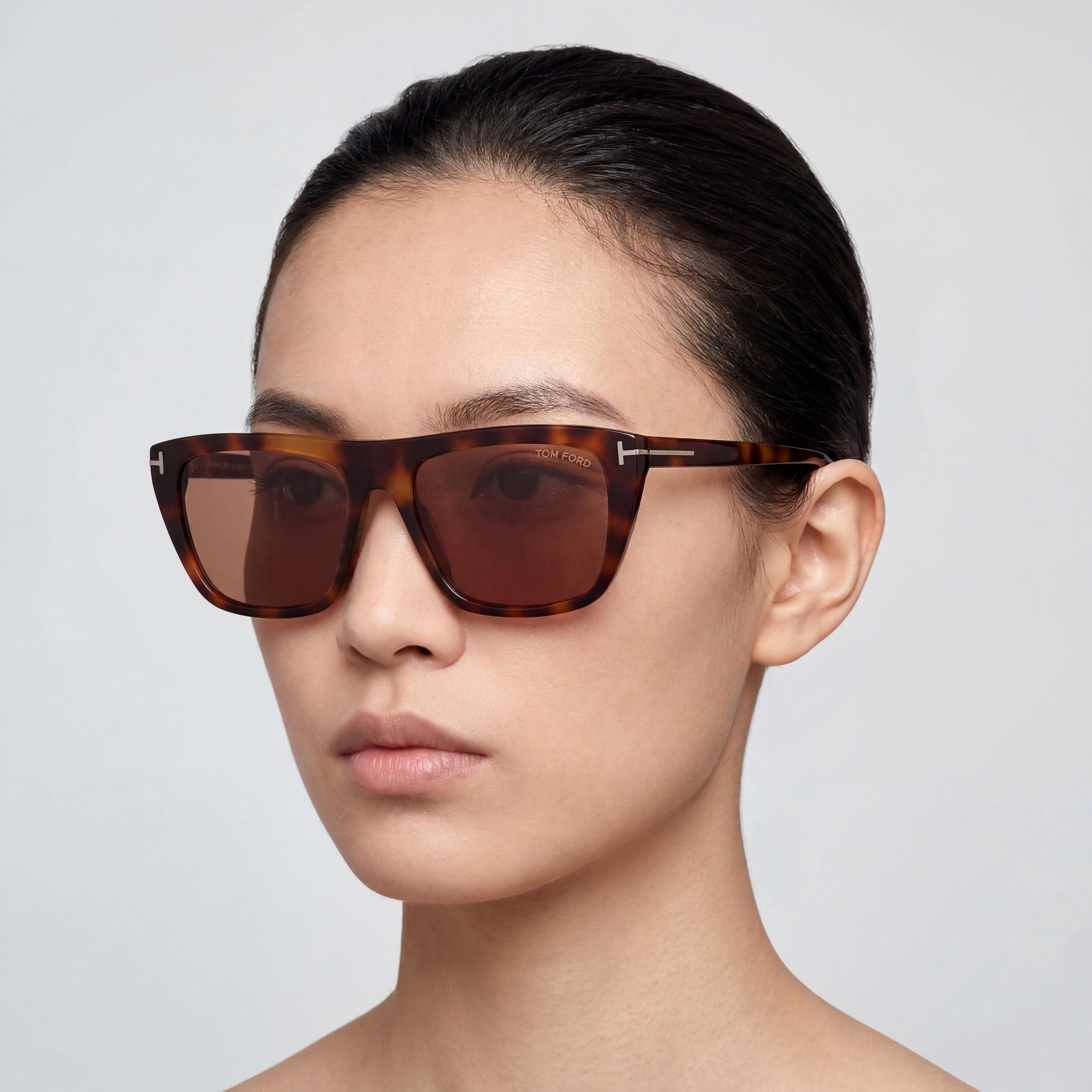 Tom Ford Classic Blonde Havana Rectangle Sunglasses Unisex, 56mm, Photo 4