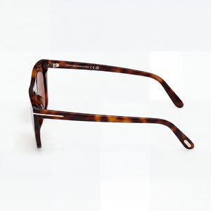 Tom Ford Classic Rectangle Sunglasses Unisex — side view, Polarized Smoke lens