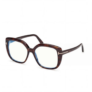 Tom Ford Classic Havana Round Eyeglasses Unisex, Blue Filter Plastic frame