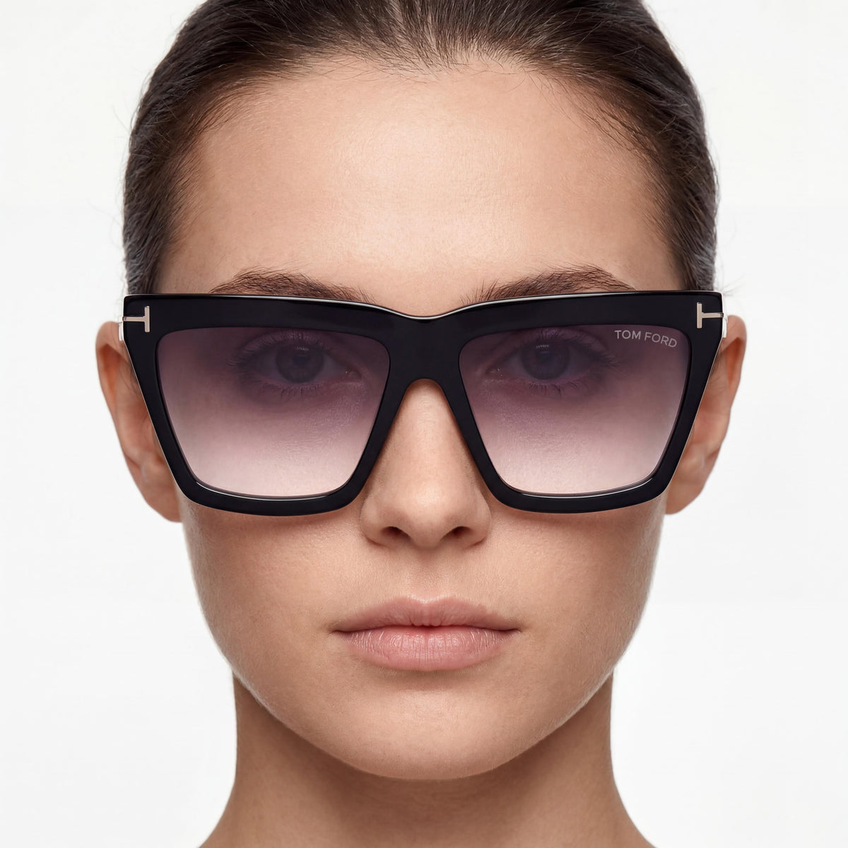Tom Ford Eden Shiny Black Cat Eye Sunglasses for Women, 56mm, Photo 5