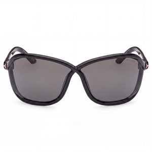 Tom Ford FT 1069 Shield Sunglasses for Women — front view, Stainless Steel frame