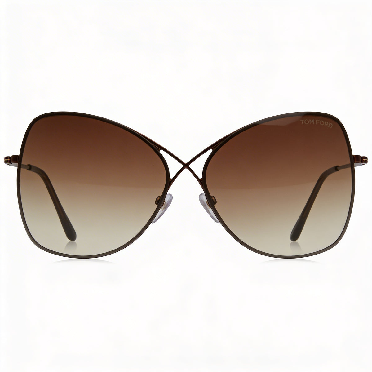 Gafas de sol unisex Tom Ford FT0250 con montura de mariposa en marrón oscuro brillante, 63 mm, Photo 2
