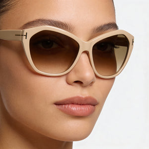 Tom Ford FT0317 Cat Eye Sunglasses for Women — interior view, Non-Polarized lens detail