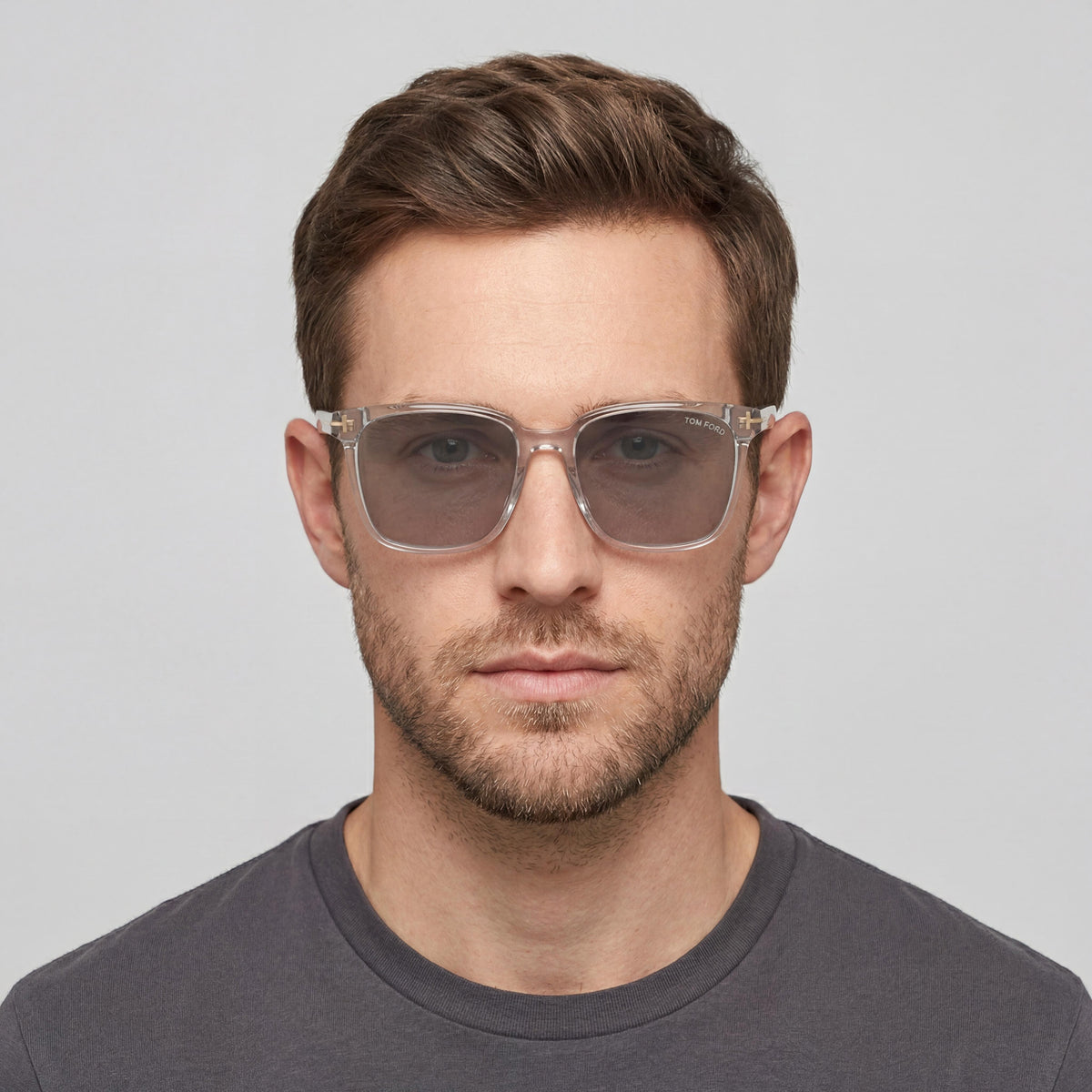 Gafas para hombre Tom Ford FT0891-K, cuadradas, gris transparente, 55mm, Photo 3