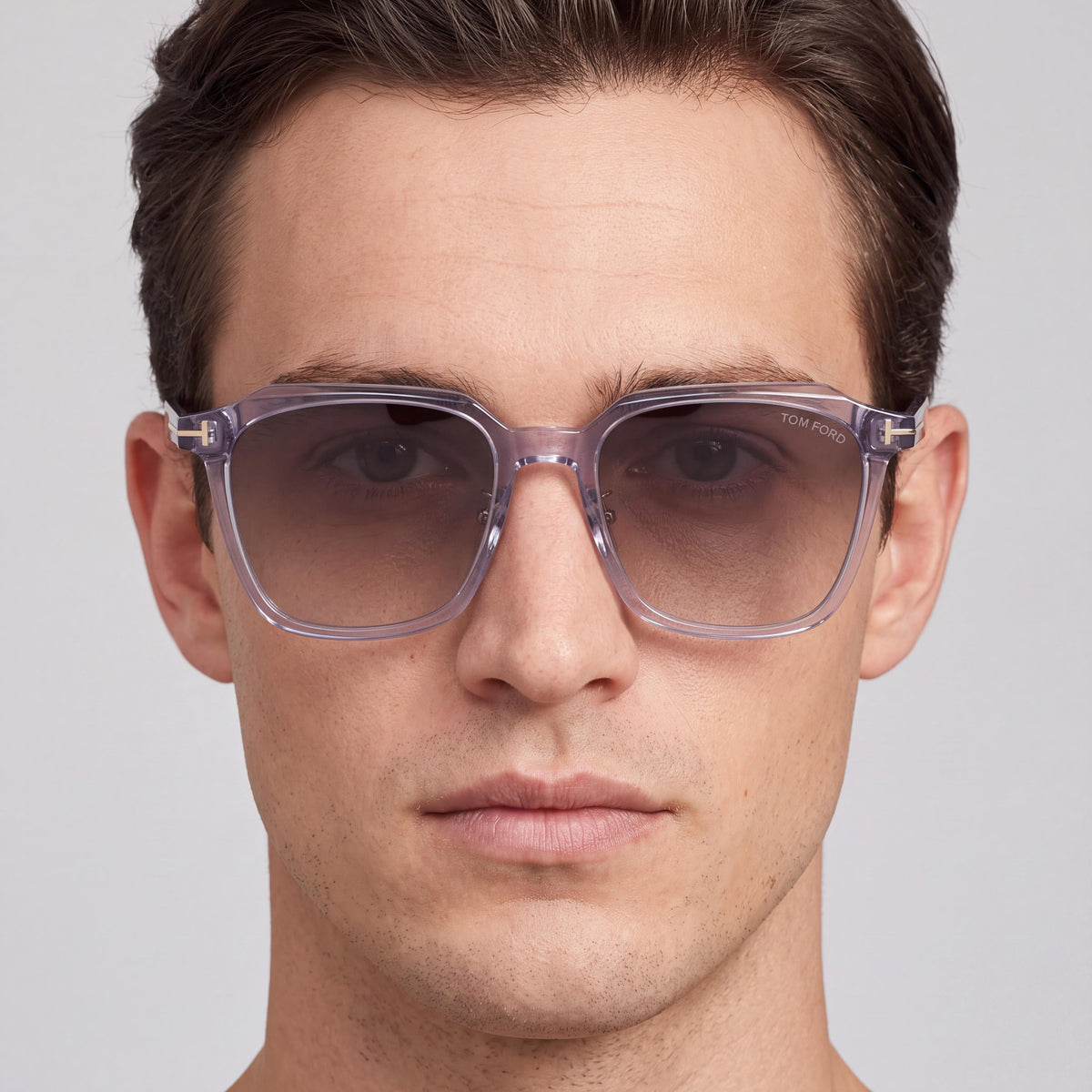 Gafas de sol unisex Tom Ford FT0971-K cuadradas en gris transparente, 54 mm, Photo 5