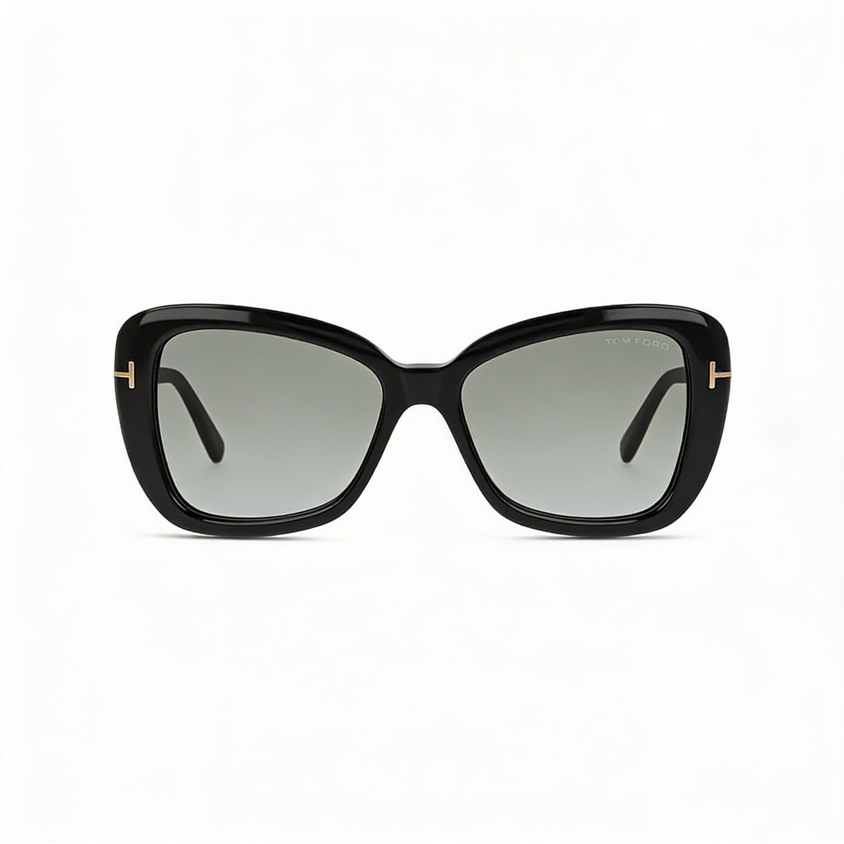 Tom Ford FT1008 Shiny Black Rectangle Sunglasses for Women, 55mm, Photo 2
