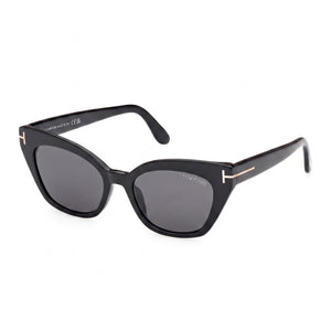 Tom Ford FT1031 Black Cat Eye Sunglasses Unisex, Smoke lens