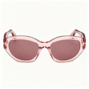 Tom Ford FT1086 Oval Sunglasses for Women — front view, Plastic frame