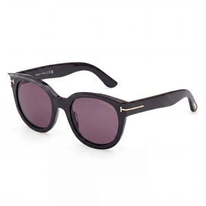 Tom Ford FT1114 Black Oval Sunglasses for Women, Smoke lens