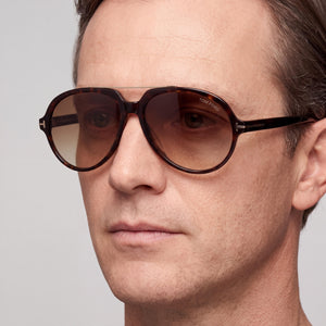 Tom Ford FT1210 Dark Havana Sunglasses Unisex — lifestyle wear, poolside lounging