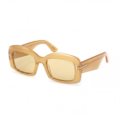 Tom Ford FT1218_5339E Yellow Rectangle Sunglasses for Women, Yellow lens