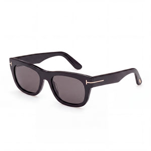 Tom Ford FT1334 Black Rectangle Sunglasses for Men, Smoke lens