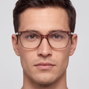 Tom Ford Ft5353 Rectangle Eyeglasses for Men — interior view, Polycarbonate demo lenses